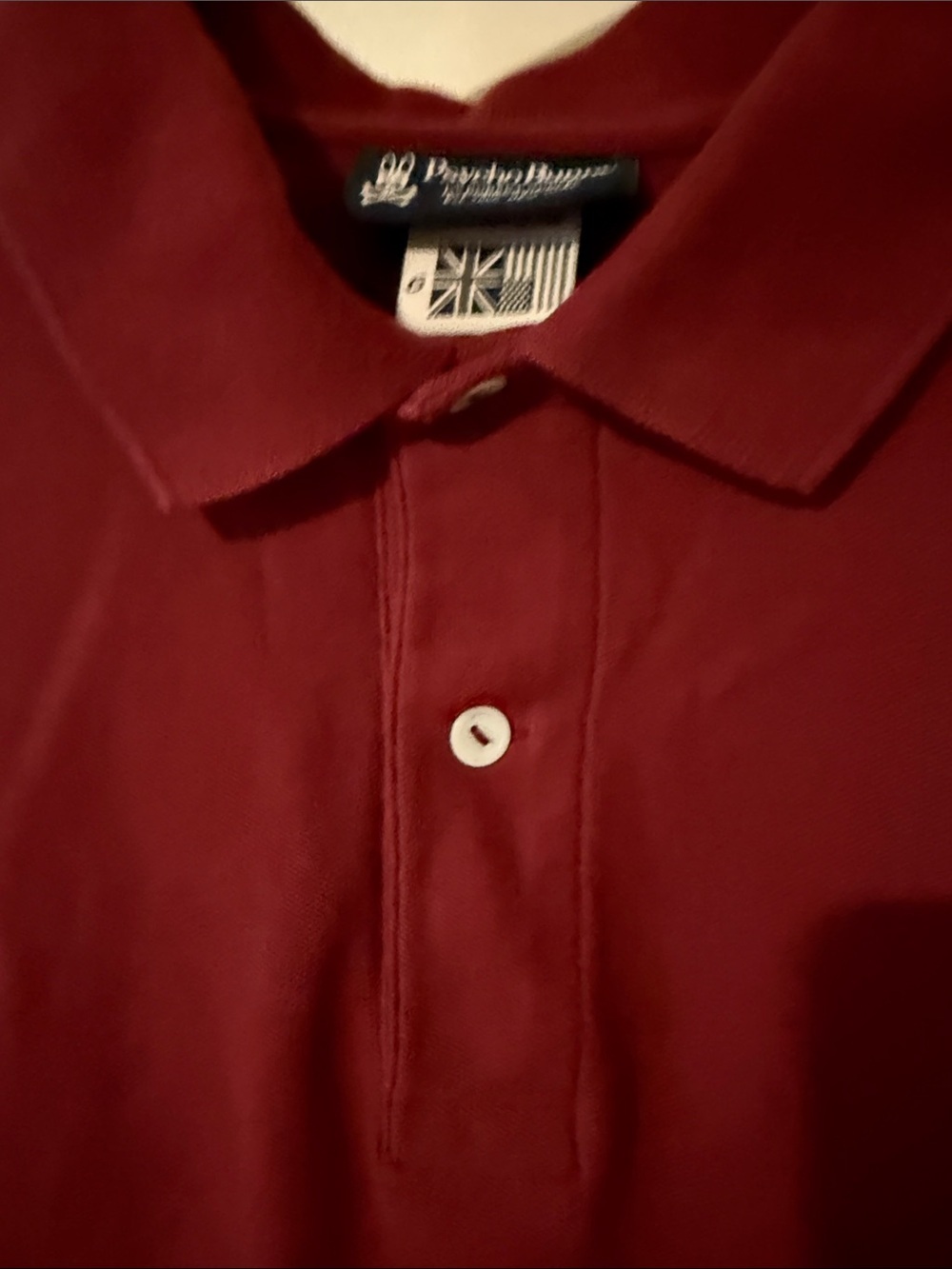 Psycho Bunny Men's Burgundy Polo with Contrast Logo - Picture 4 of 8